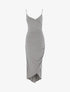 Robe fluide à bord asymétrique - gris clair - 1