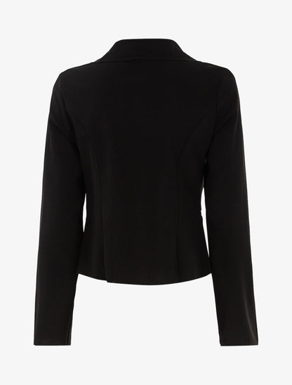 Veste ouverte à détails zippés - noir - 2
