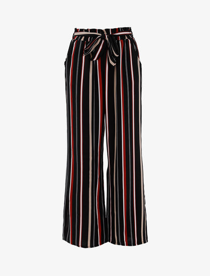 Pantalon fluide à rayures - bordeaux - 3