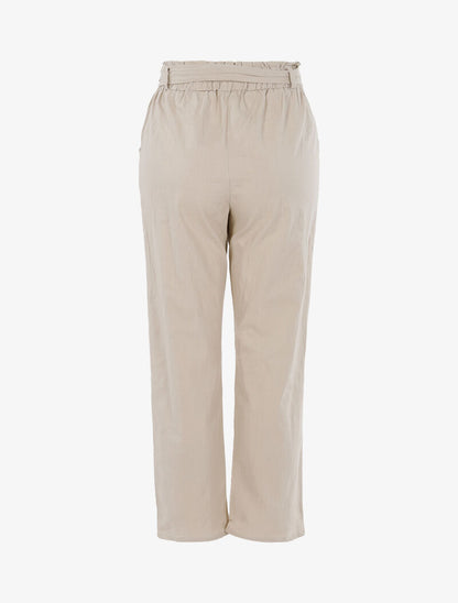 Pantalon ample effet toile - beige - 2