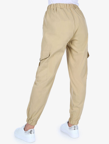 Pantalón cargo 7/8 - beige