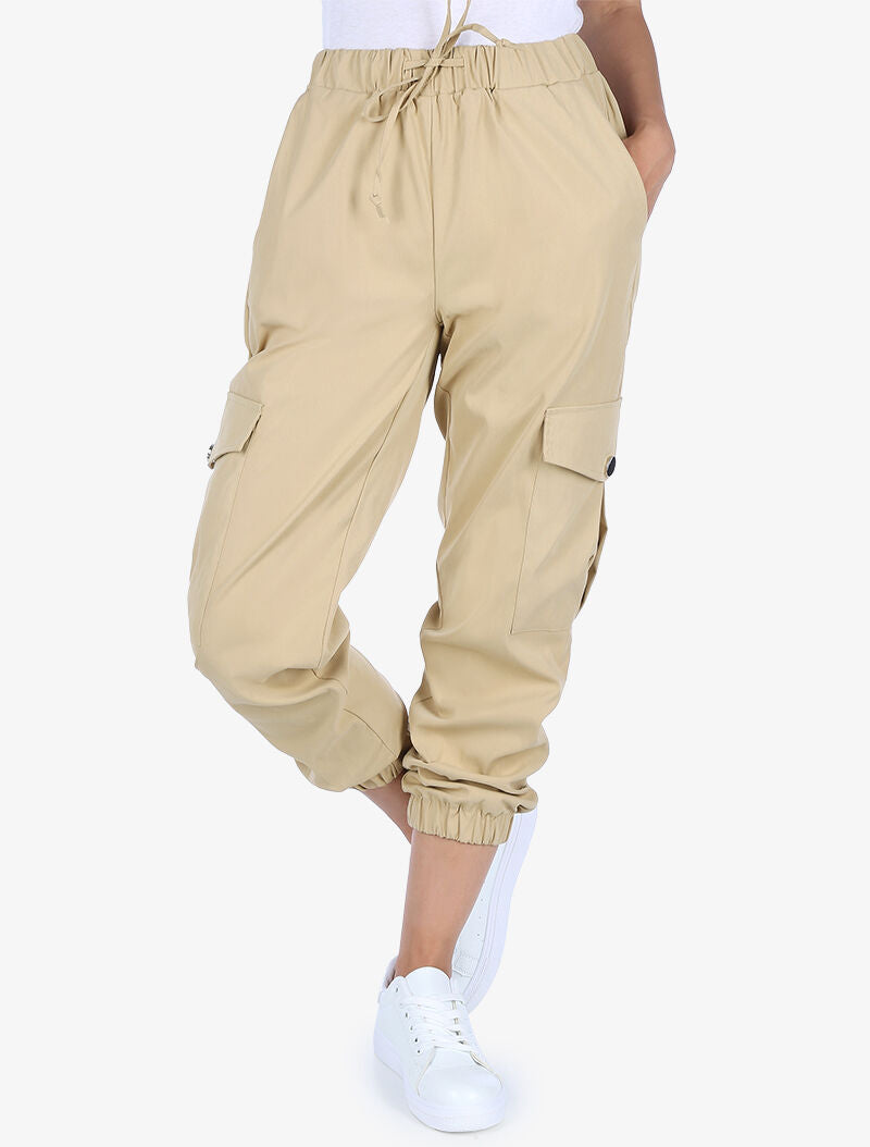 Pantalón cargo 7/8 - beige