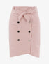 Jupe mi longue à boutons pression - lilas - 1