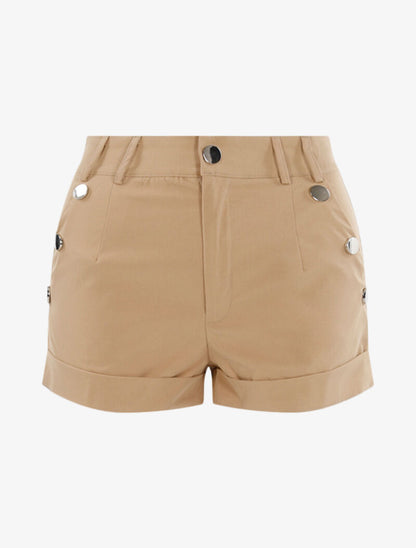 Short à boutons décoratifs - beige - 3