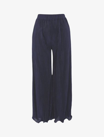 Pantalón 7/8 con efecto gofrado - marina