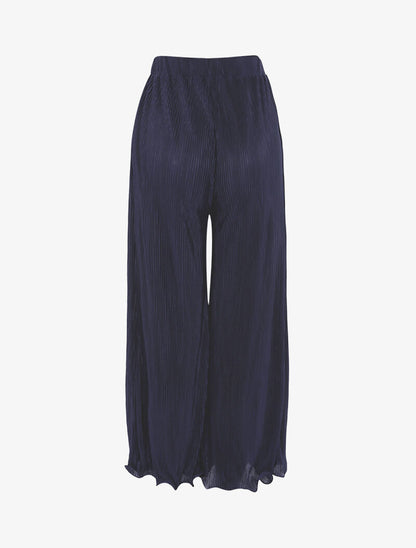 Pantalón 7/8 con efecto gofrado - marina