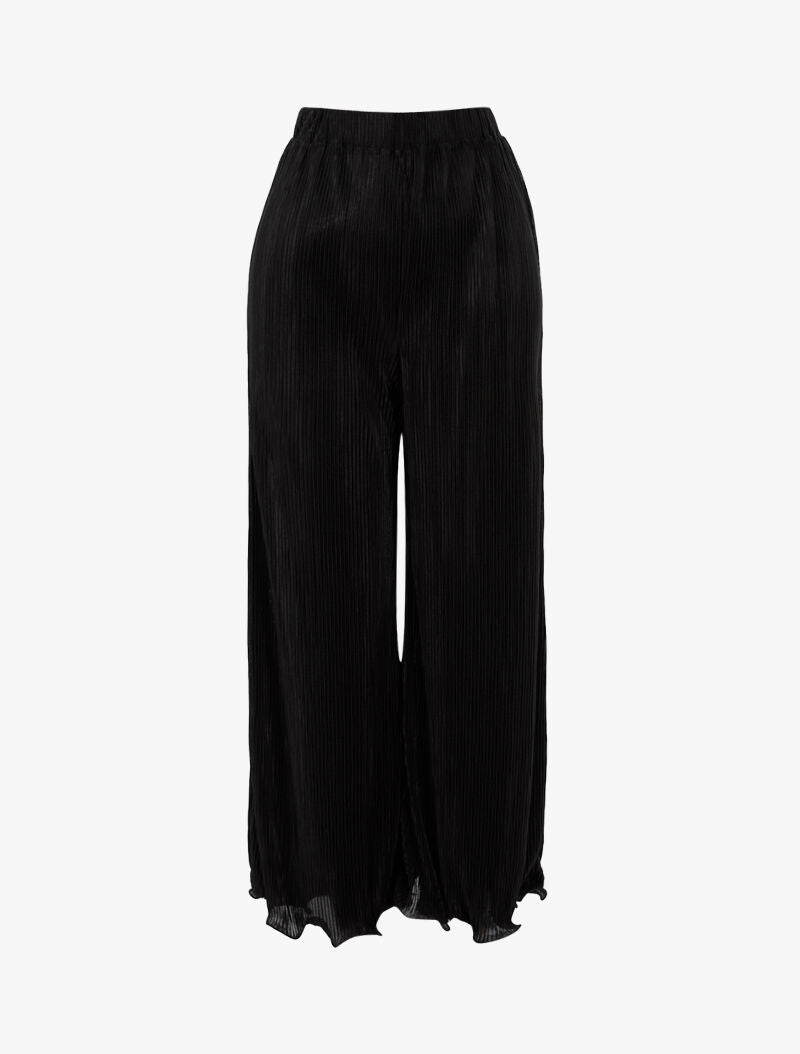 Pantalón 7/8 con efecto gofrado - negro