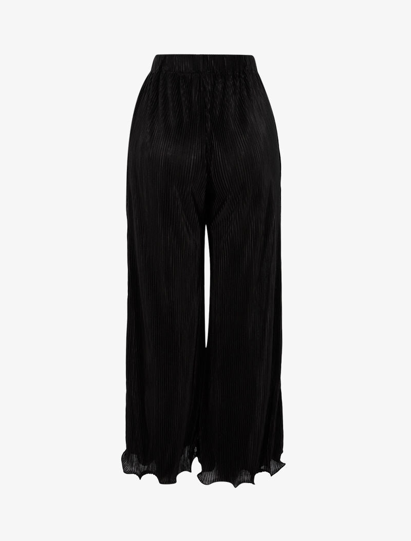 Pantalón 7/8 con efecto gofrado - negro