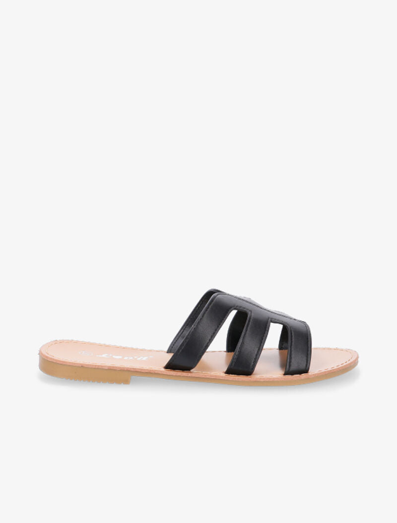 Nu-pieds style spartiates - noir - 1
