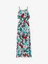 Robe à imprimé feuillages - blanc - 1