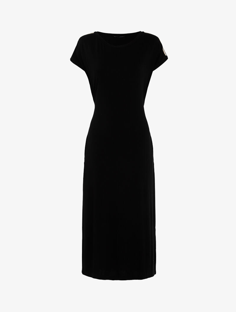 Robe t-shirt à bandes irisées - noir - 1