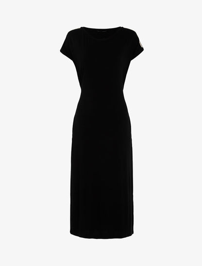 Robe t-shirt à bandes irisées - noir - 1