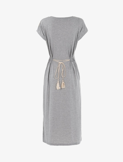 Robe t-shirt à bandes irisées - gris clair - 2