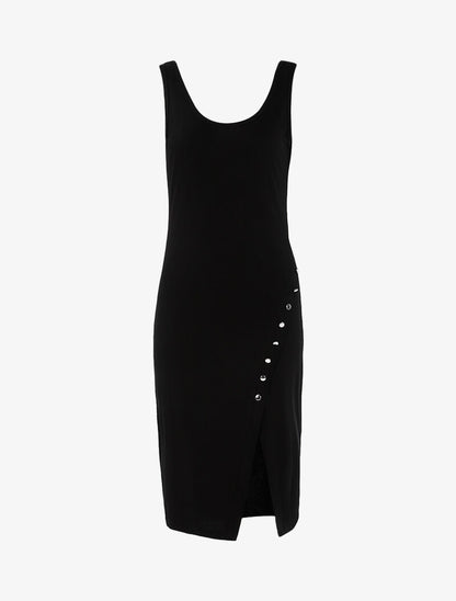 Robe basique à boutonnière - noir - 1