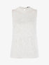 Top en tulle et dentelle festonnée - blanc - 1