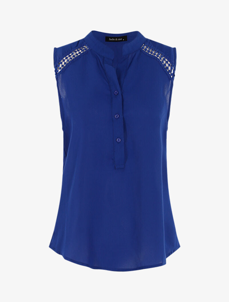 Top style chemise sans manches - bleu électrique - 3