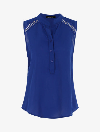 Top style chemise sans manches - bleu électrique - 3