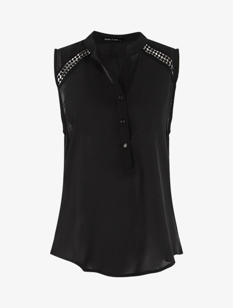 Top style chemise sans manches - noir - 3