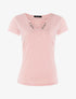 T-shirt chiné à détails chaînettes - rose - 1
