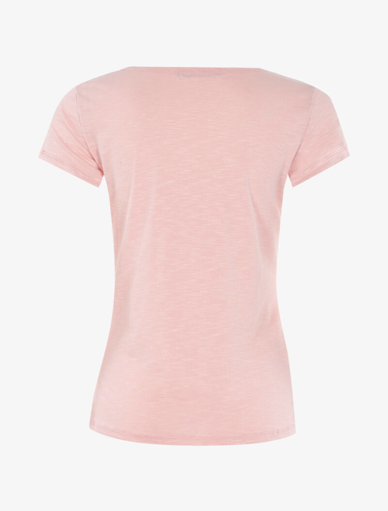 T-shirt chiné à détails chaînettes - rose - 2