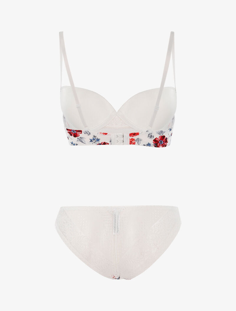 Ensemble imprimé floral et culotte - blanc - 2