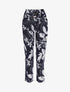 Pantalon à imprimé feuilles monochrome - marine - 1