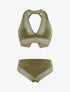 Ensemble fin à bande dentelle - kaki - 3