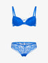Ensemble en dentelle et détails entrelacés - bleu électrique - 1