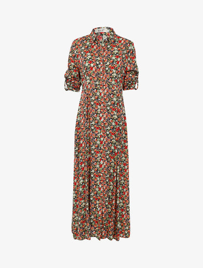 Robe chemise à imprimé floral - vert - 1