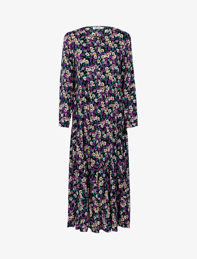 Robe à imprimé floral - violet - 1