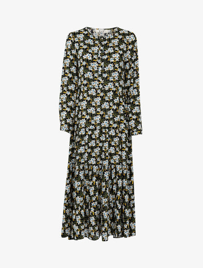 Robe fluide à imprimé champêtre - marine - 3