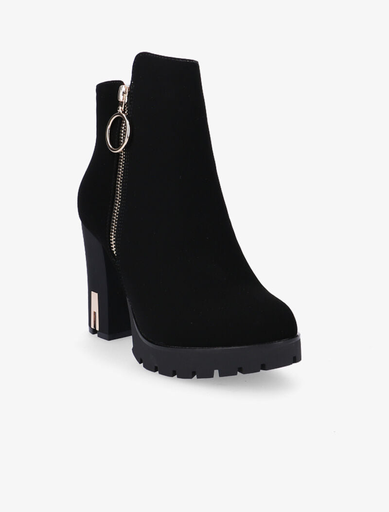 Bottines élegantes à intérieur de cheville contrasté - noir/rouge - 2