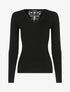 Pull doux à dos brodé - noir - 1