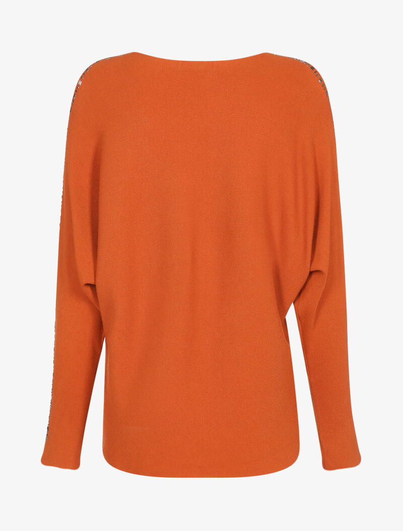 Pull à manches ajourées - orange - 2