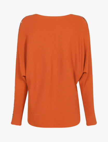 Pull à manches ajourées - orange - 2
