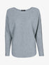 Pull doux à manches ajourées et cloutées - gris clair - 1
