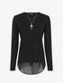 Pull à empiècement asymétrique en voile - noir - 1