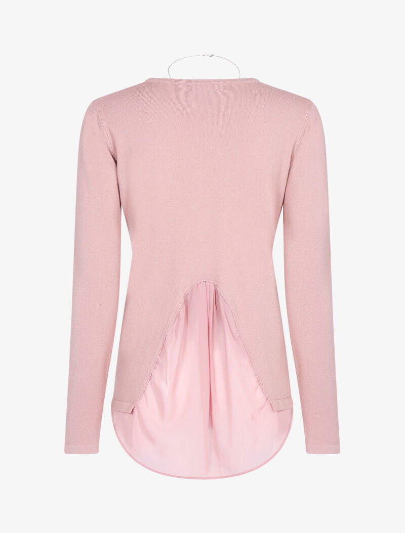 Pull à empiècement asymétrique en voile - rose - 2