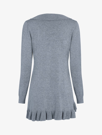 Gilet doux à bords volantés - gris foncé - 2