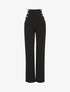 Pantalon flare à boutonnières décoratives - noir - 1