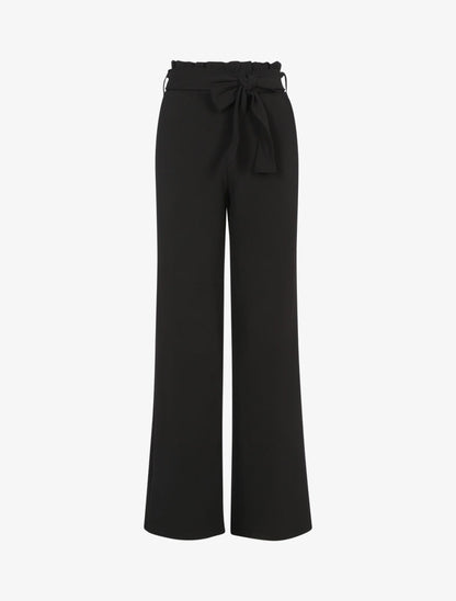 Pantalon ample à taille volantée - noir - 1