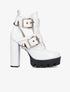 Bottines effet croco à découpes - blanc - 1