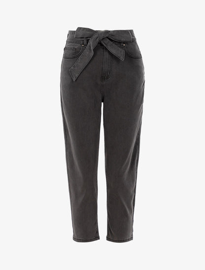 Jean 7/8 loose corte boyfriend - gris oscuro