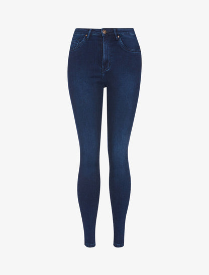 Jean skinny à taille très haute - bleu denim - 1