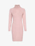 Robe-pull col roulé et maille torsadée - rose - 1