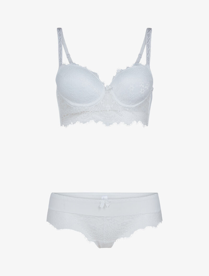 Ensemble bustier en dentelle - blanc - 3