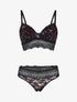 Ensemble bustier à imprimé floral - noir - 1