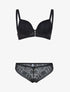 Ensemble bustier en dentelle et détails élastiqués - noir - 3