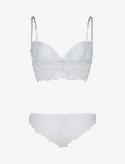 Ensemble bustier bi matière - blanc - 2