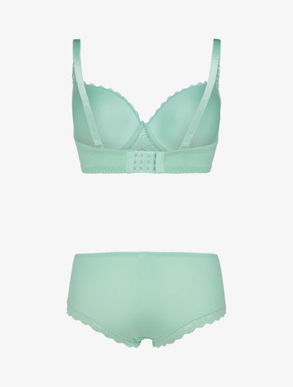 Ensemble à broderie style rosace - turquoise - 2
